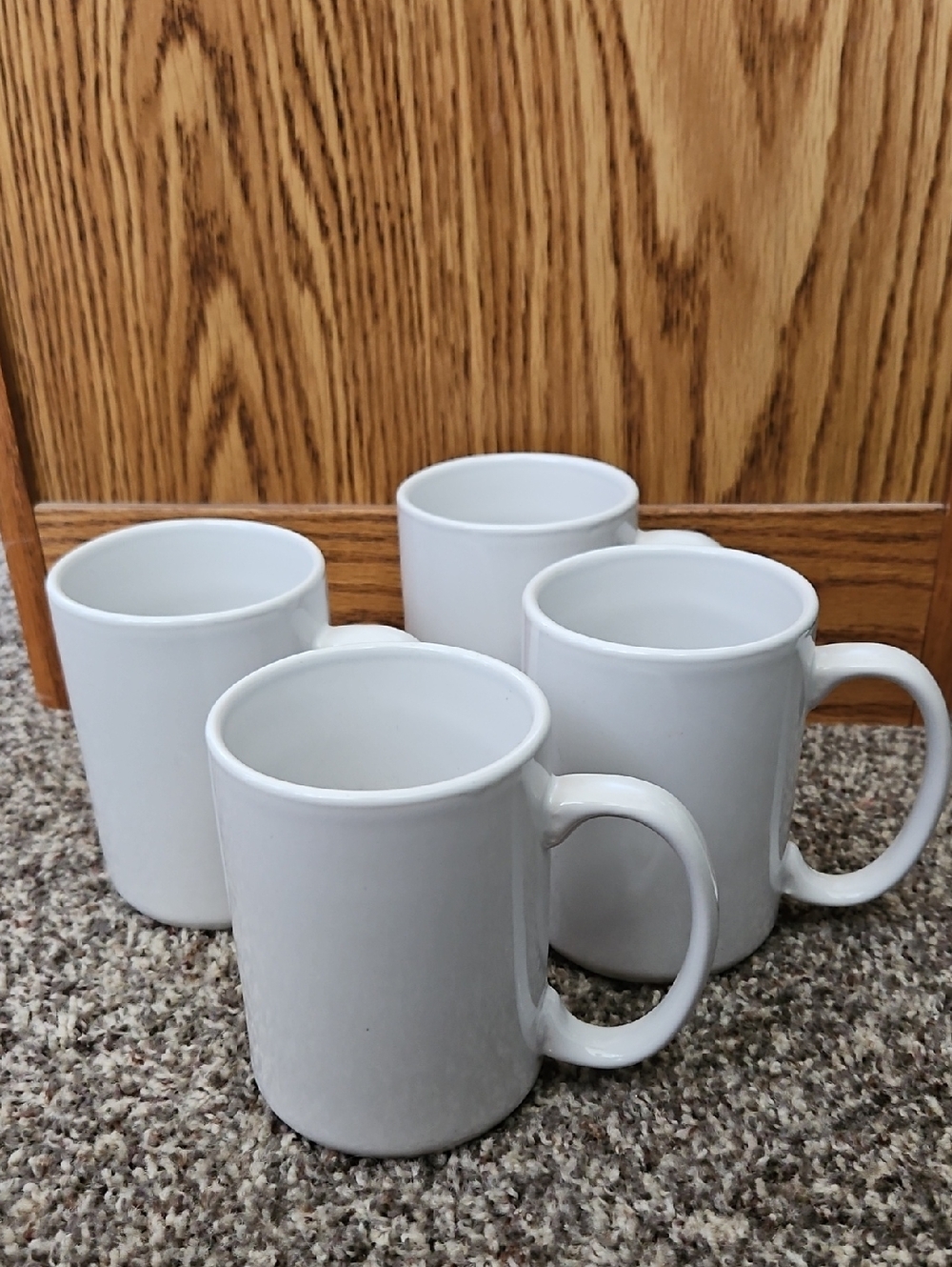 White Mug Set of 4 Large Coffee Tea Hot Chocolate Cups NWT.